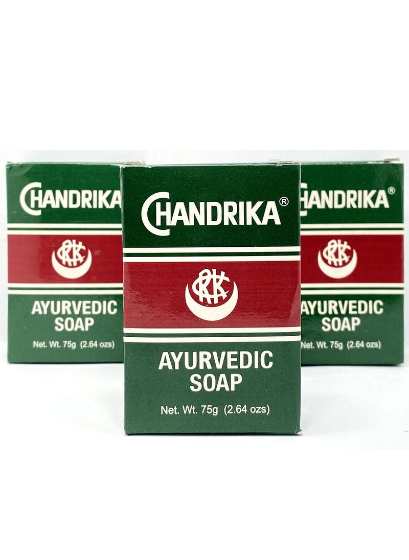 Chandrika - 3 pieces chandrika ayurvedic soap to cleanse and soothe skin 75*3 g - Image 1