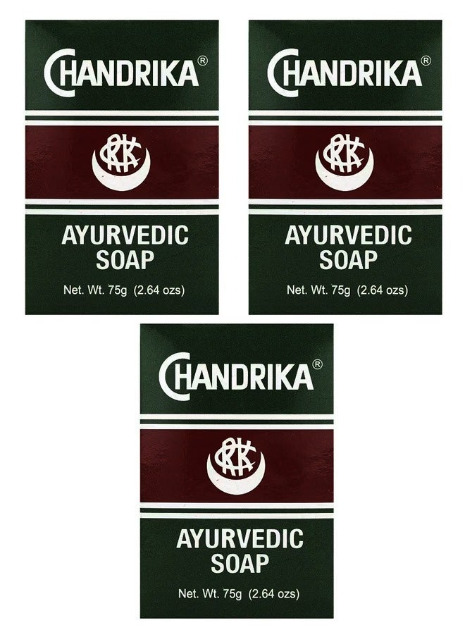 Chandrika - 3 pieces chandrika ayurvedic soap to cleanse and soothe skin 75*3 g - Image 1