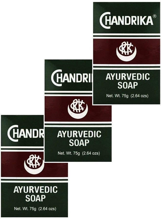 Chandrika - 3 pieces chandrika ayurvedic soap to cleanse and soothe skin 75*3 g - Image 1