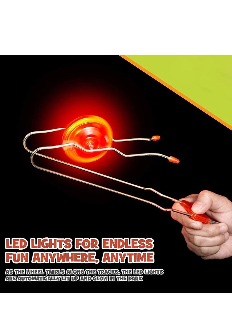 Generic - 3 Pack Retro Magic Rail Twirlers, Kids Classic Vintage Toys, Light Up Magnetic Gyro Wheel Fidget Toys, Old Fashioned Trick Yoyo Gravity Stunt Toys Cool Fun Unique Gifts for 3+ Year Old Boys Girls - Image 1