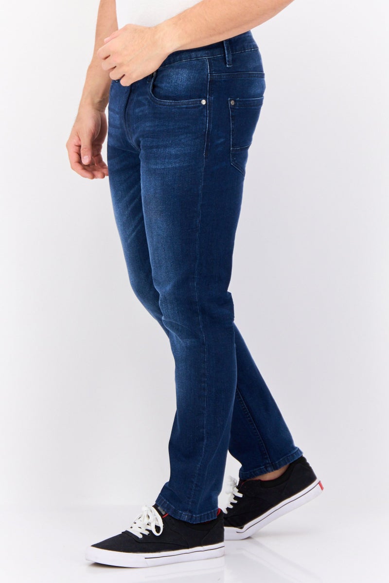 CROSSHATCH Men Slim Fit Wash Stretchable Denim, Blue - Image 3