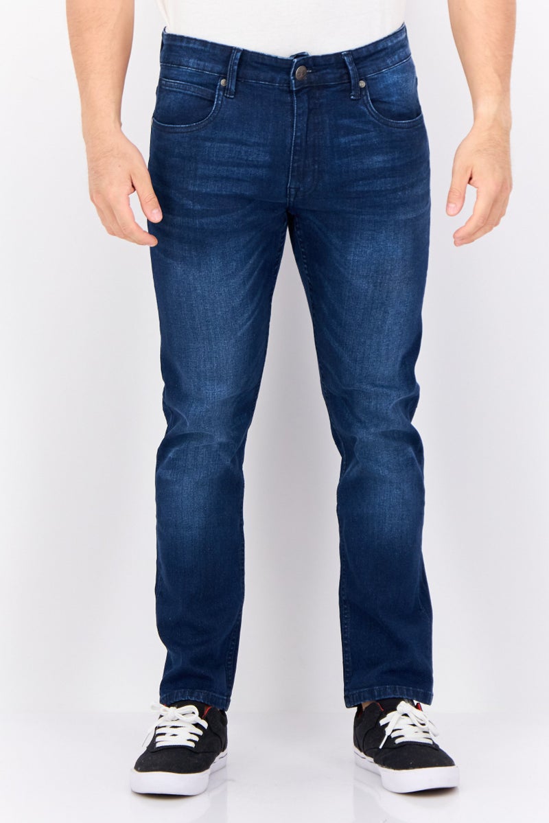 CROSSHATCH Men Slim Fit Wash Stretchable Denim, Blue - Image 1