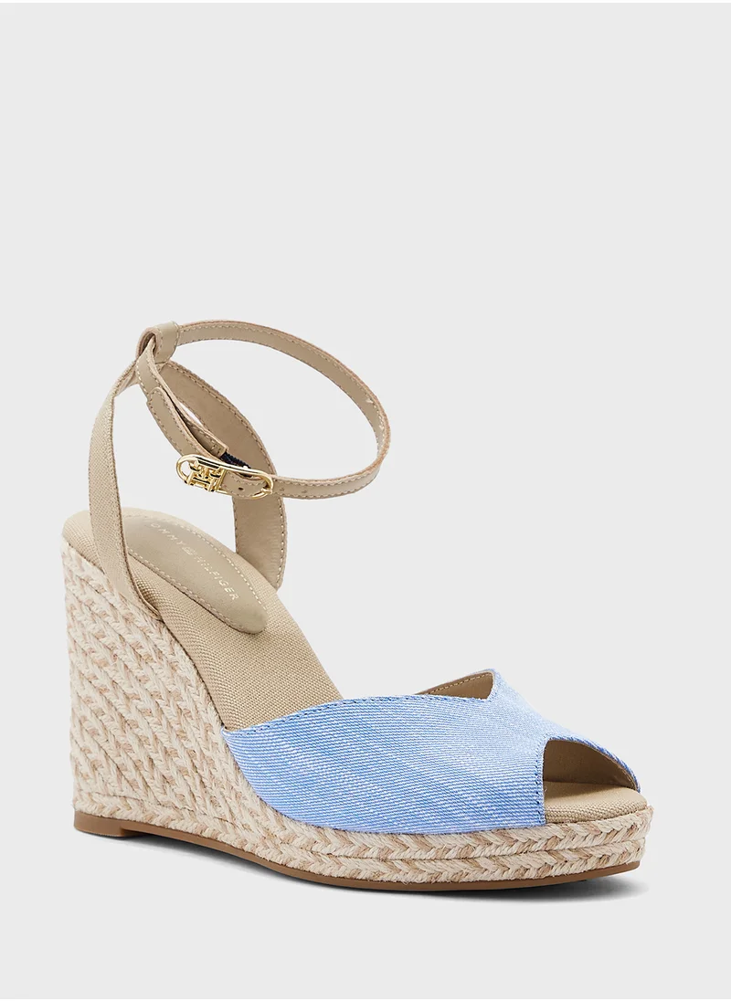 TOMMY HILFIGER CHAMBRAY HIGH WEDGE ESPADRILLES