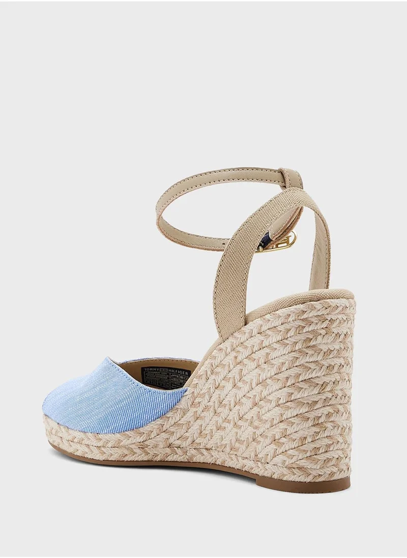 TOMMY HILFIGER CHAMBRAY HIGH WEDGE ESPADRILLES