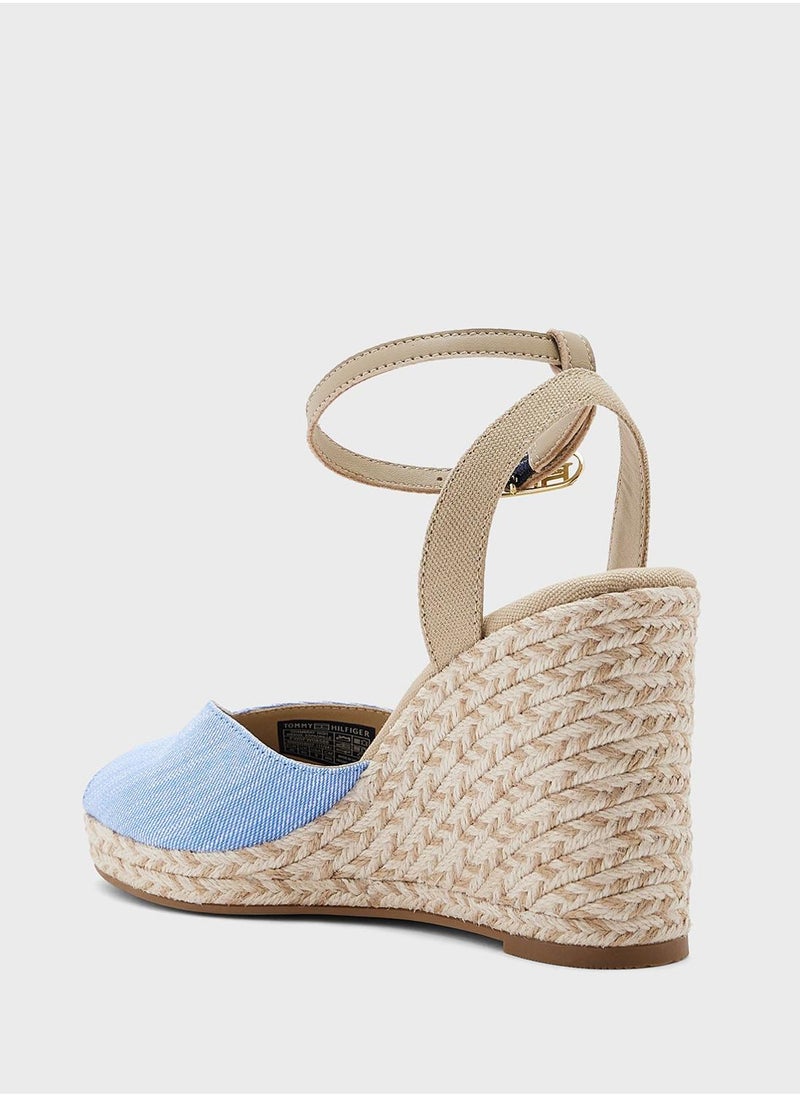TOMMY HILFIGER CHAMBRAY HIGH WEDGE ESPADRILLES  - Image 4