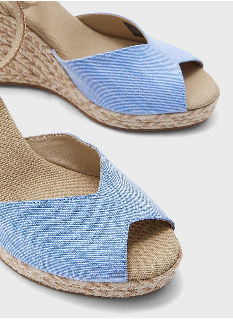 TOMMY HILFIGER CHAMBRAY HIGH WEDGE ESPADRILLES  - Image 5