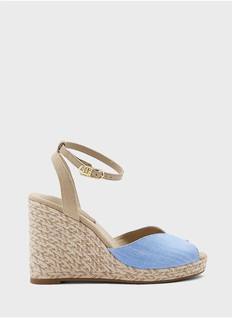 TOMMY HILFIGER CHAMBRAY HIGH WEDGE ESPADRILLES