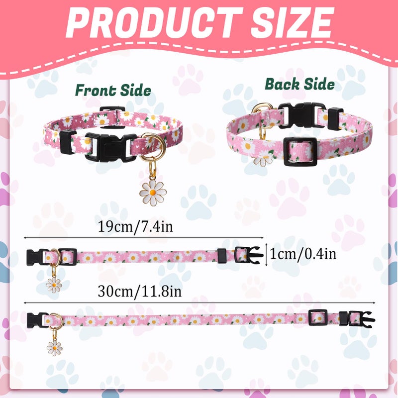 Guiqulai 6 Pack Dog Collar and Leash Set, Puppy Collar and Leash Adjustable Floral Dog Collars for Small Dogs Soft Pet Collar for Puppy Small Dogs - Image 2
