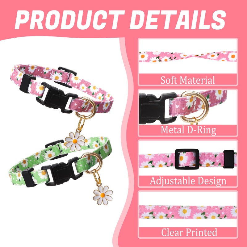 Guiqulai 6 Pack Dog Collar and Leash Set, Puppy Collar and Leash Adjustable Floral Dog Collars for Small Dogs Soft Pet Collar for Puppy Small Dogs - Image 3