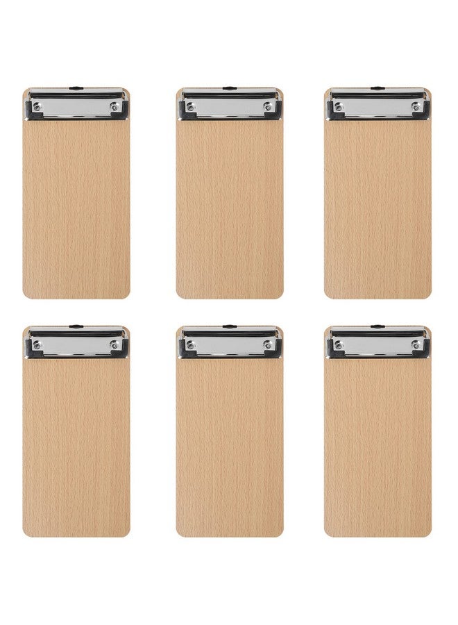 لوحات كتابة صغيرة مقاس A6، ألواح خشبية صغيرة للمكتب، لوحات كتابة صغيرة بحجم الفاتورة، لوحات كليب للمطاعم (مجموعة من 6) - Image 1