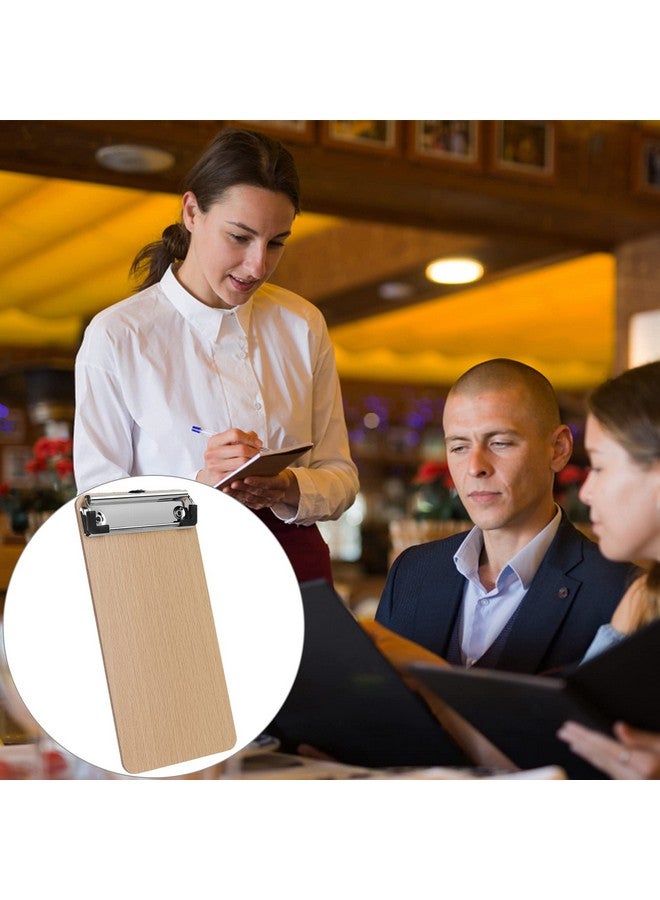 لوحات كتابة صغيرة مقاس A6، ألواح خشبية صغيرة للمكتب، لوحات كتابة صغيرة بحجم الفاتورة، لوحات كليب للمطاعم (مجموعة من 6) - Image 2