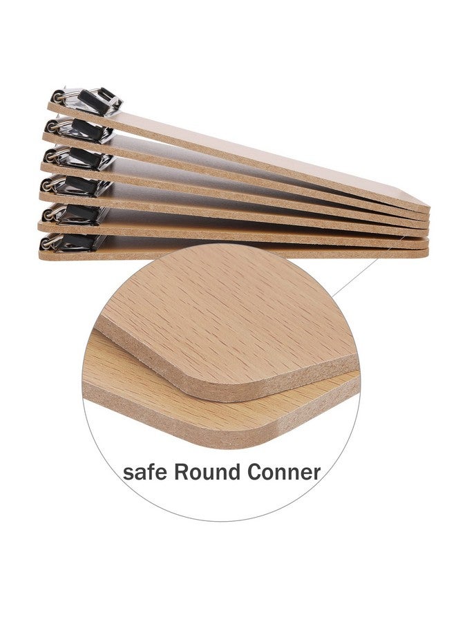 لوحات كتابة صغيرة مقاس A6، ألواح خشبية صغيرة للمكتب، لوحات كتابة صغيرة بحجم الفاتورة، لوحات كليب للمطاعم (مجموعة من 6) - Image 4