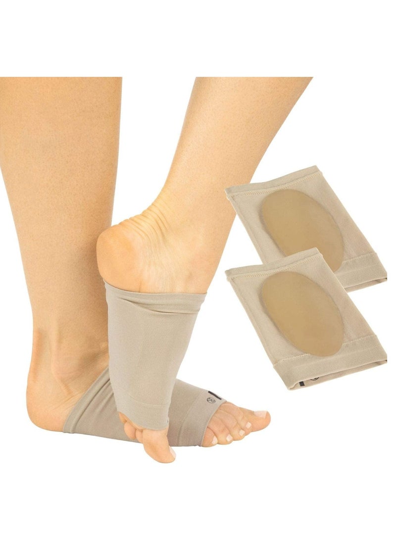 HW Foot Care Arch Support Sleeves for Foot Pain Compression Sleeve with Soft Cushion and Neoprene Elastic Reusable Gel Pad for Flat Foot Pain Relief Heel Spurs for both Women & Men - 1 Pair - Image 2