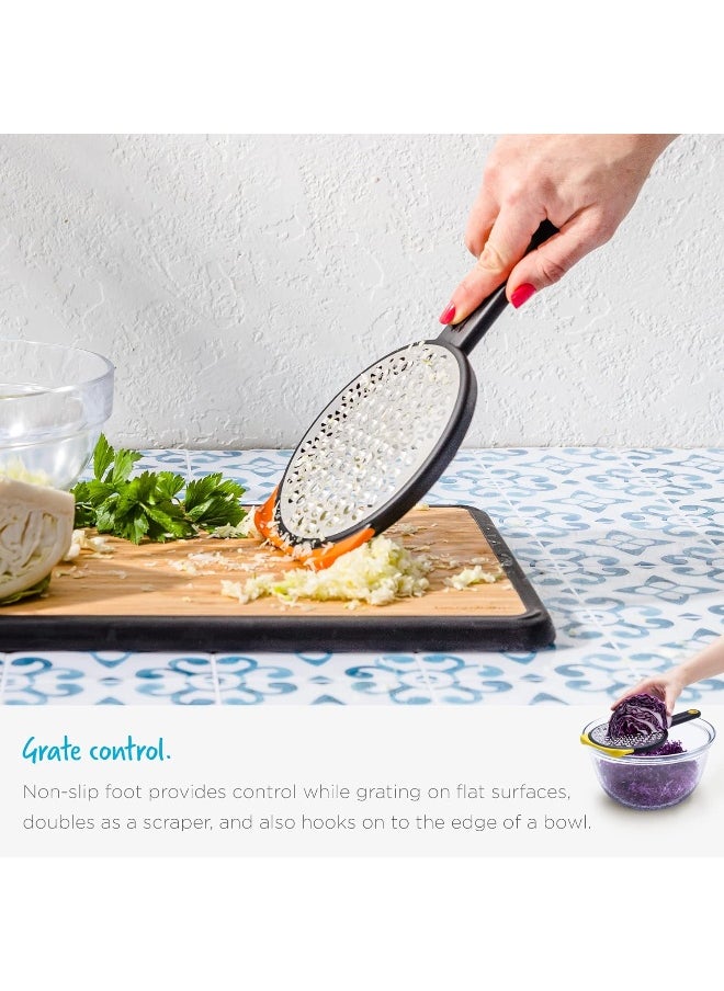 Dreamfarm Ograte – Coarse 6mm | Food Grater with 2Way Blades for Efficient Grating | Lemon Zester Tool | NonSlip Foot for Greater Control | Orange  - Image 3