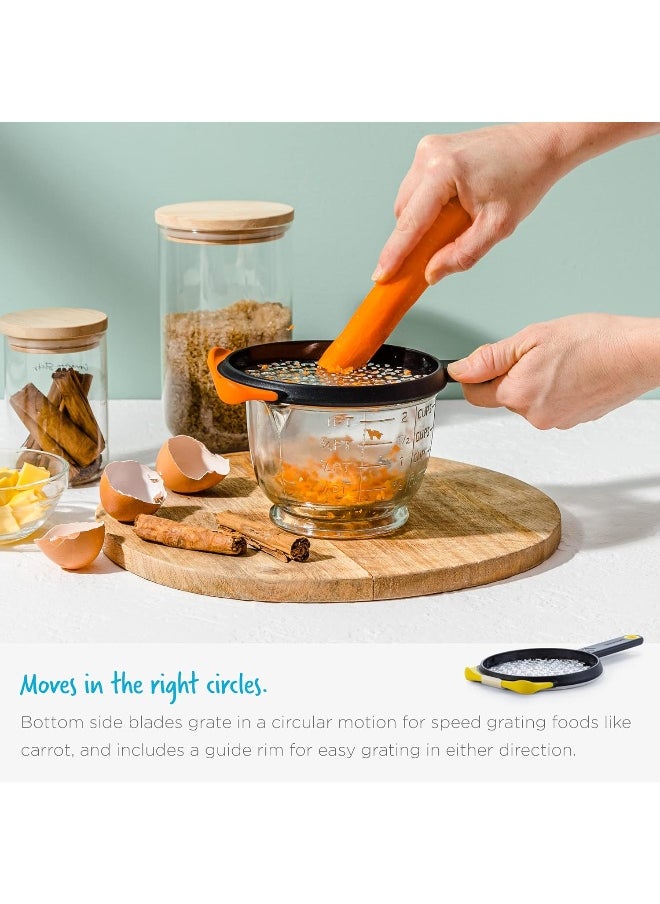 Dreamfarm Ograte – Coarse 6mm | Food Grater with 2Way Blades for Efficient Grating | Lemon Zester Tool | NonSlip Foot for Greater Control | Orange  - Image 4