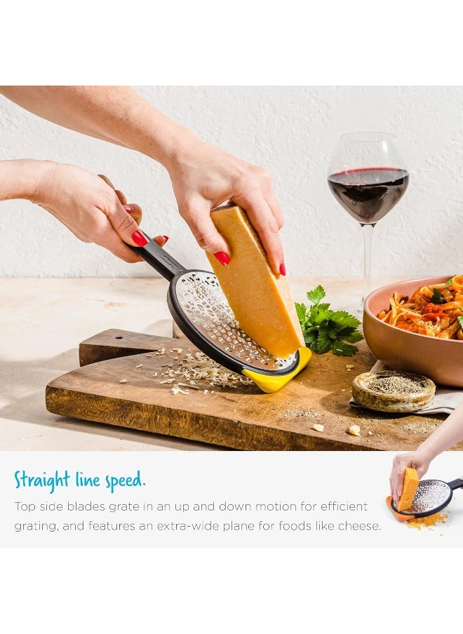 Dreamfarm Ograte – Coarse 6mm | Food Grater with 2Way Blades for Efficient Grating | Lemon Zester Tool | NonSlip Foot for Greater Control | Orange  - Image 2