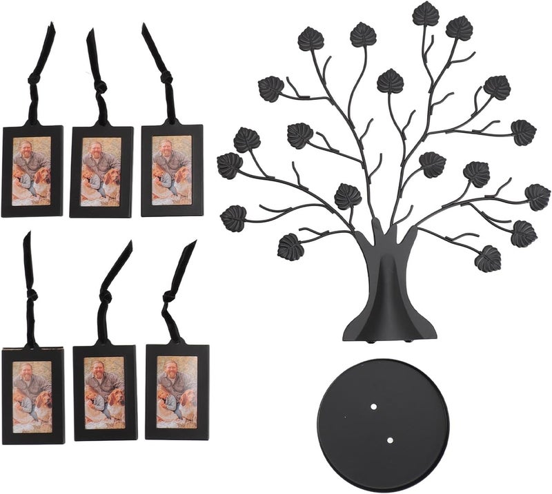 Family Tree Picture Frame with 6 Hanging Photo Frames, Iron, 11x12 Inch - Stylish Home Decor, Multipurpose Display, Ideal Gift for Family Memories - Image 1