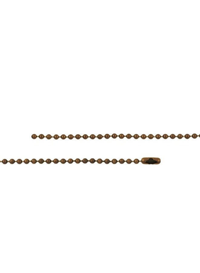 DragonWeave 3.2mm Antique Brass Ball Chain Necklace with Extra Durable Color Protect Finish - 16 Inches - Image 2