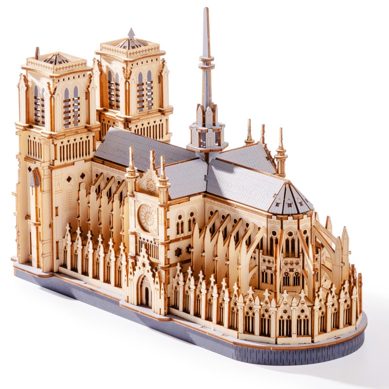 WOWOOD 3D Wooden Puzzle for Adults Notre Dame de Paris Cathedral Model Building Sets DIY Craft Kits Unique Gift and Home Decor for Architecture Enthusiast 330PCS - Image 3