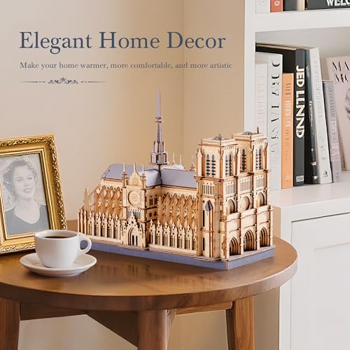 WOWOOD 3D Wooden Puzzle for Adults Notre Dame de Paris Cathedral Model Building Sets DIY Craft Kits Unique Gift and Home Decor for Architecture Enthusiast 330PCS - Image 5