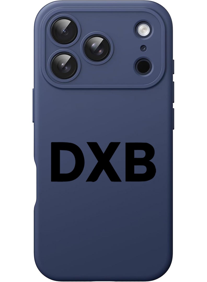 Theodor Protective Slim Fit Case Liquid Silicone Cover with Full Body Protection Anti-Scratch Shockproof Case For Apple iPhone 17 Pro Max (Blue) DXB - Black - Image 1