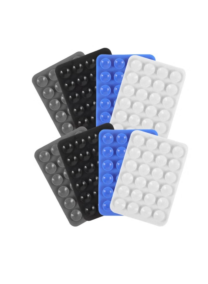 8 Pcs 4 Color Adhesive Silicone Suction Phone Case, Multipurpose Non Slip Phone Suction Cup, Universal Phone Sticky Grip, Suitable for Mirror Bathroom Home Kitchen - Image 1