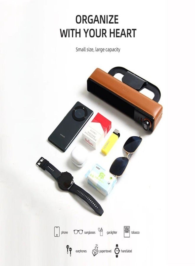 زد هيوز صندوق تخزين مقعد السيارة الفاخر الخفيف مصنوع من الجلد الفاخر، سعة كبيرة، سهل التركيب، مع صندوق شحن بتصميم متعدد الوظائف - Image 3