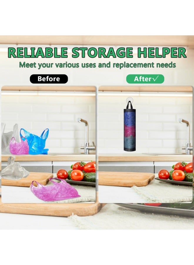 4 Pcs Plastic Bag Holder for Grocery Bags, Hanging Storage Bags Plastic Mesh Bags Dispenser Organizer Trash Bags Grocery Shopping Bag Holder for Home And Kitchen - Image 3