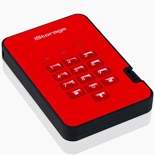 iStorage diskAshur2 SSD 512GB Red| Secure portable solid state drive | Password protected | Dust & water resistant | Hardware Encryption - Image 2
