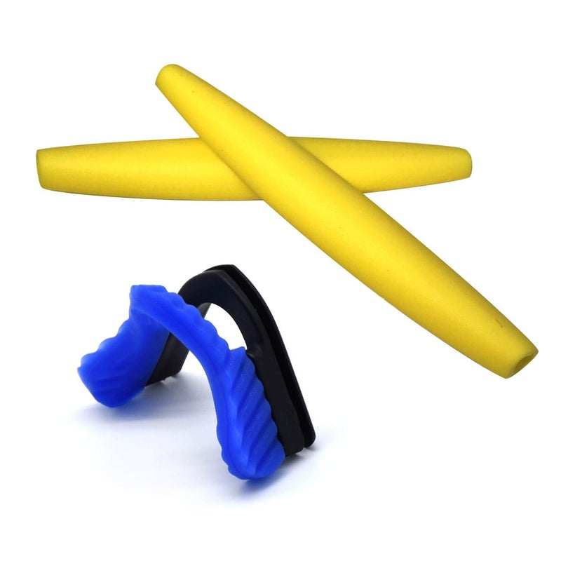 Generic HKUCO Yellow Replacement Silicone Leg and Blue Nose Pads For Oakley M Frame Series Earsocks Rubber Kit  - Image 1