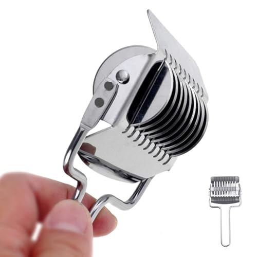 FALMAGU Stainless Steel Noodle Maker Roller Docker Dough Ginger Garlic Spaghetti Cutter Multi-Function Kitchen Tool - Image 4