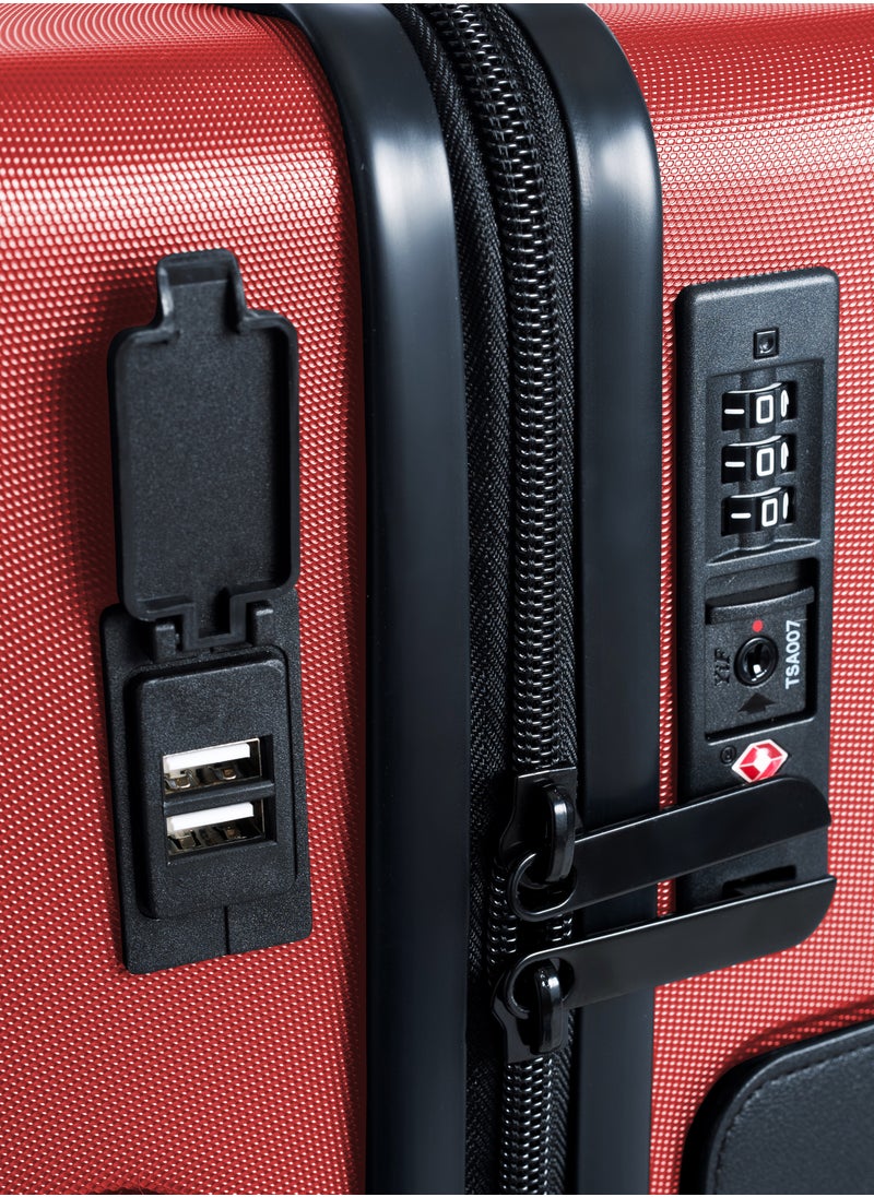 TACH - Connectable 3 Pcs Luggage Set | 22, 24 & 28" Spinner Luggage with TSA Locks | Patented Built-In Connecting System Easily Links 6 Bags | Wine Red - Image 1