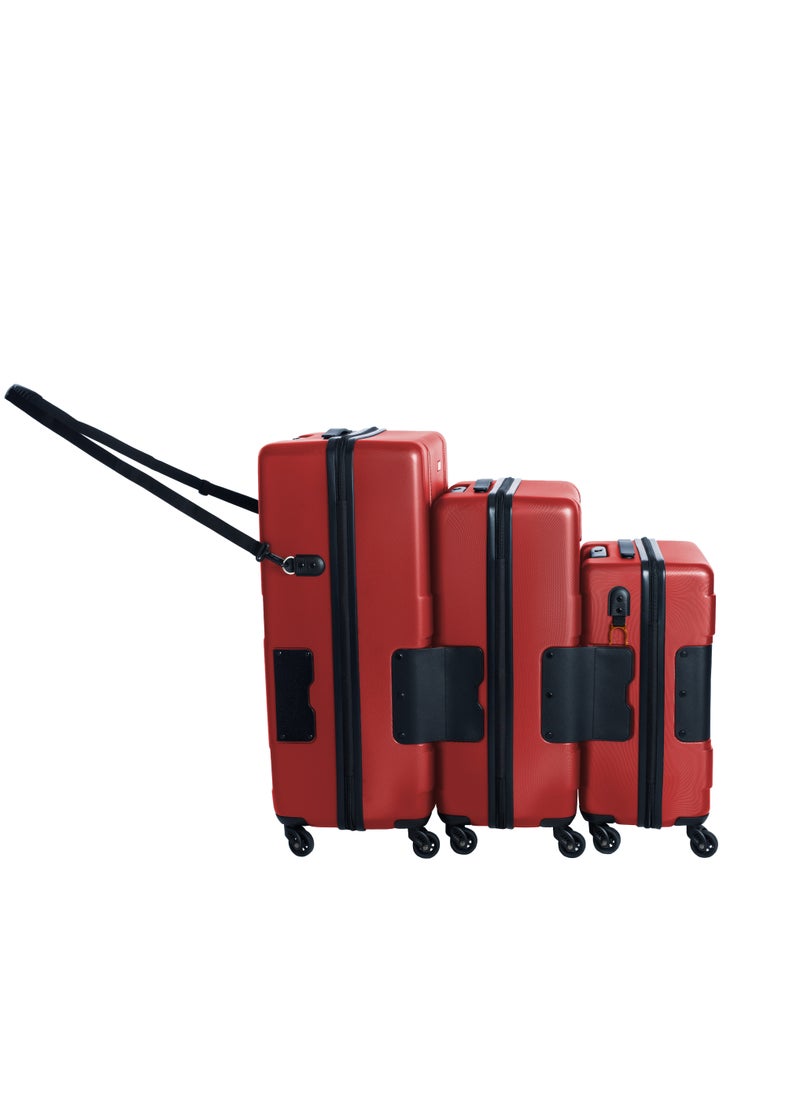 TACH - Connectable 3 Pcs Luggage Set | 22, 24 & 28" Spinner Luggage with TSA Locks | Patented Built-In Connecting System Easily Links 6 Bags | Wine Red - Image 1