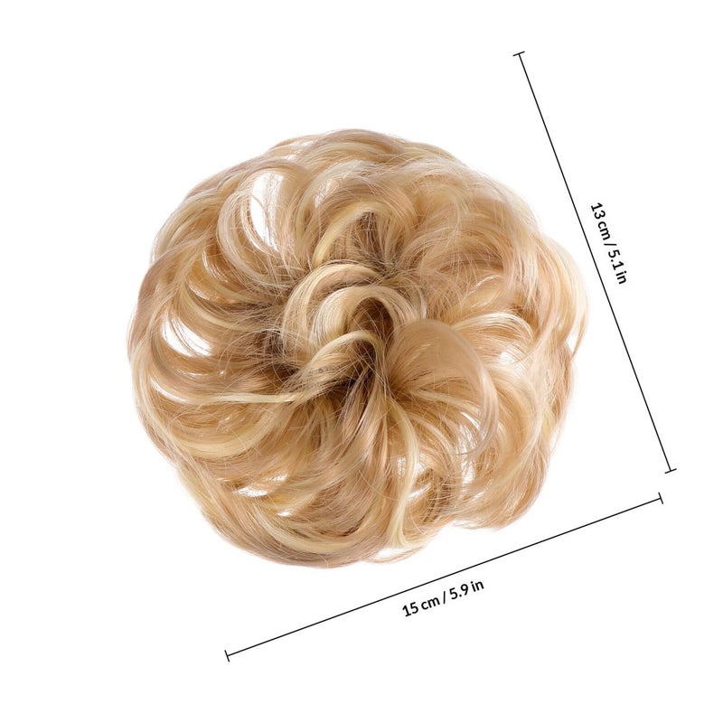 Messy Bun Hairpiece 2 Pack Elastic Synthetic Wig Hair Circles Black For Women - Image 3