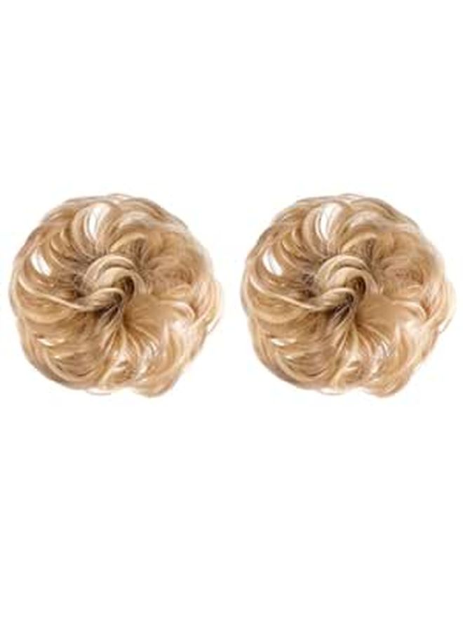 Messy Bun Hairpiece 2 Pack Elastic Synthetic Wig Hair Circles Black For Women - Image 1