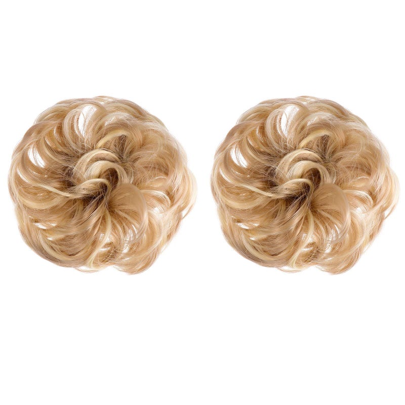 Messy Bun Hairpiece 2 Pack Elastic Synthetic Wig Hair Circles Black For Women - Image 2