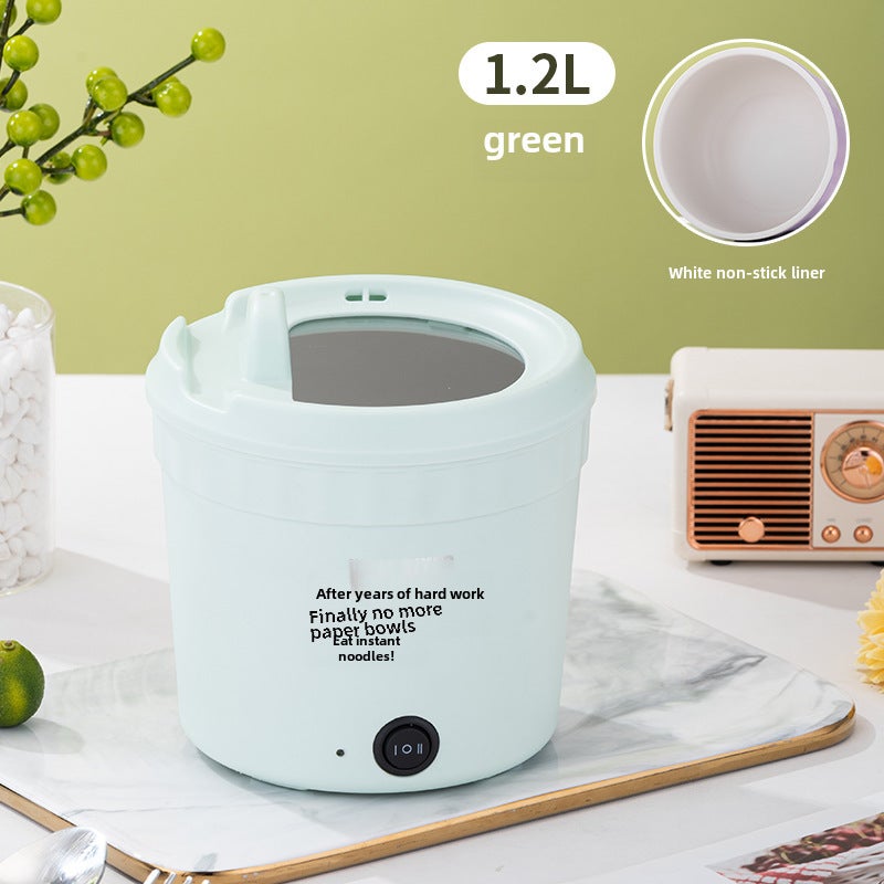 Multi-Function Mini Electric Hot Pot for Dorm Light green (1.2L) white liner 220v (single switch) 