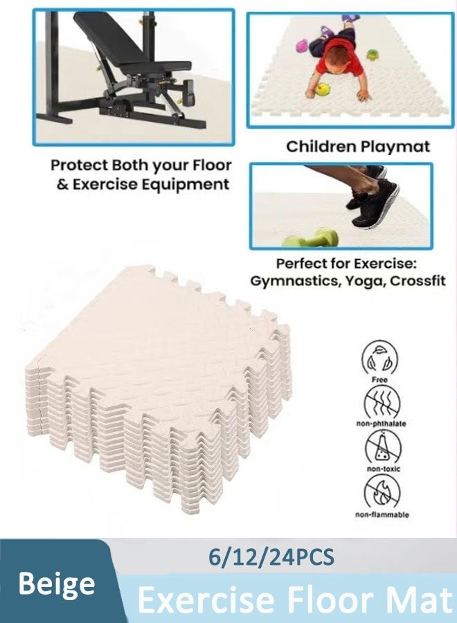 Generic Exercise Mat Puzzle Floor Mat Tiles EVA Foam Gym Flooring Mats Interlocking Foam Floor Tiles Gym Equipment Workout Floor Pads for Home Gym Yoga Gymnastics  - Image 1
