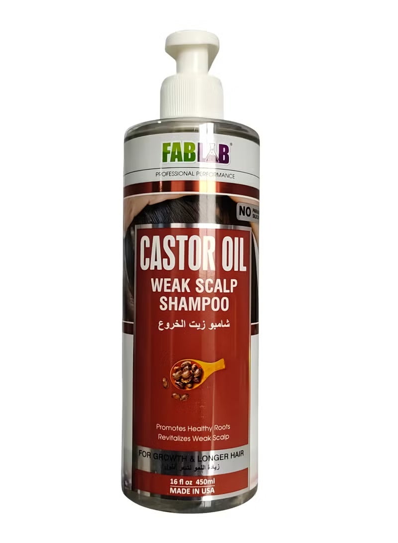 FabLab Castor Oil Shampoo for Longer Hair Growth 450ml