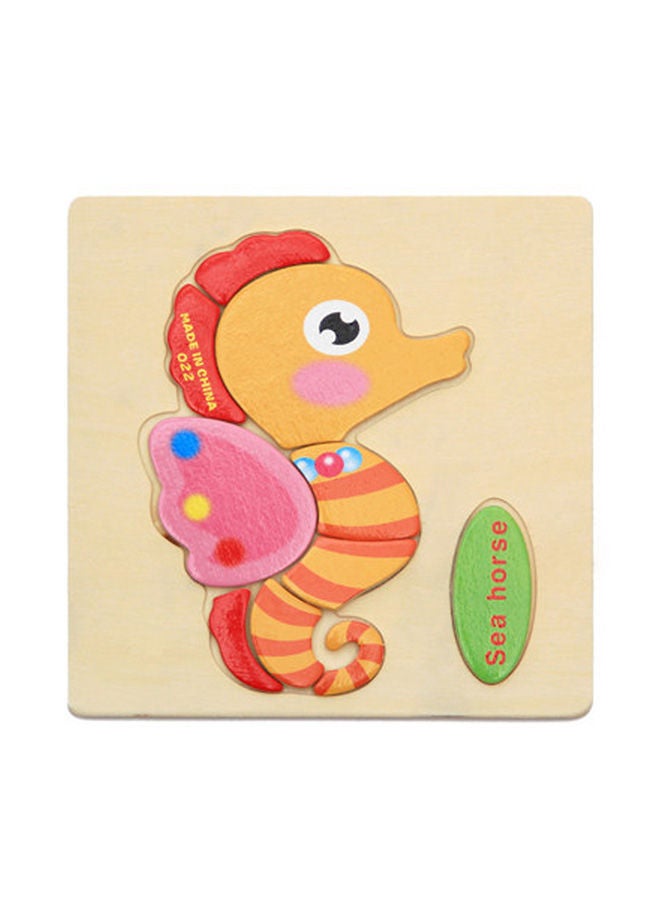 NIBEMINENT Sea Horse Wooden 3D Puzzle 14.8 x 0.5centimeter