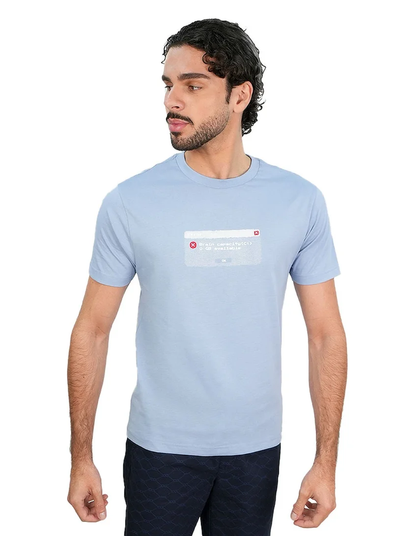 Men’s Slim Cotton Crew Neck Message Print Tee