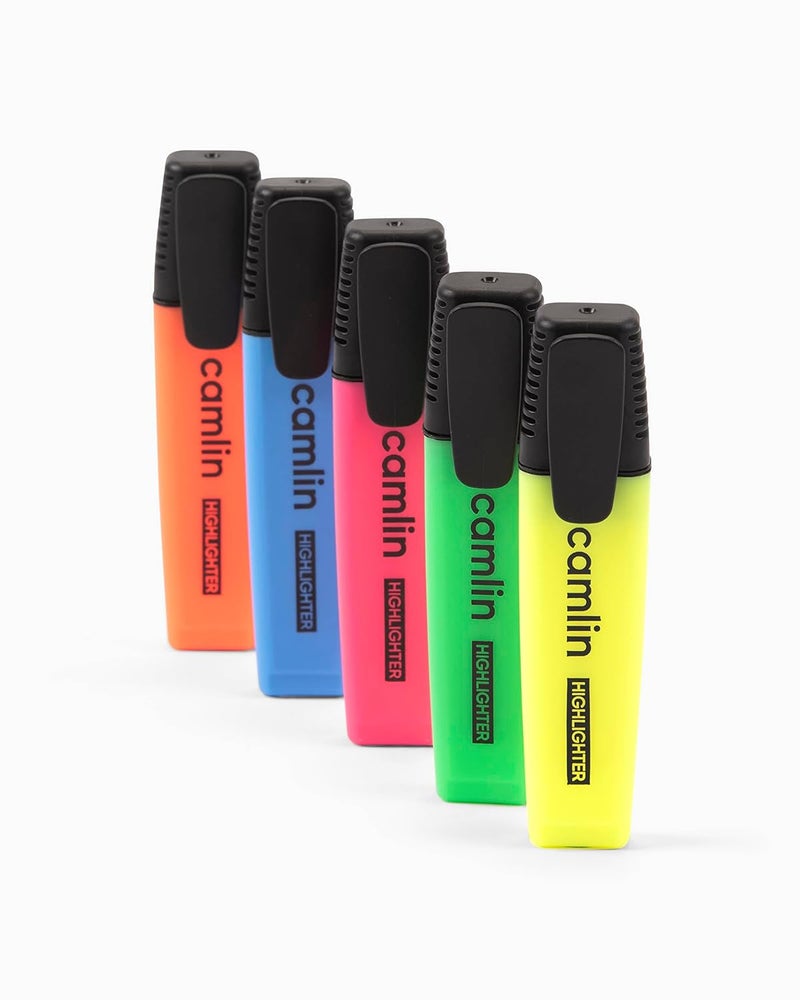 Camlin Highlighter Pen 5 Shades, Multicolor - Image 1