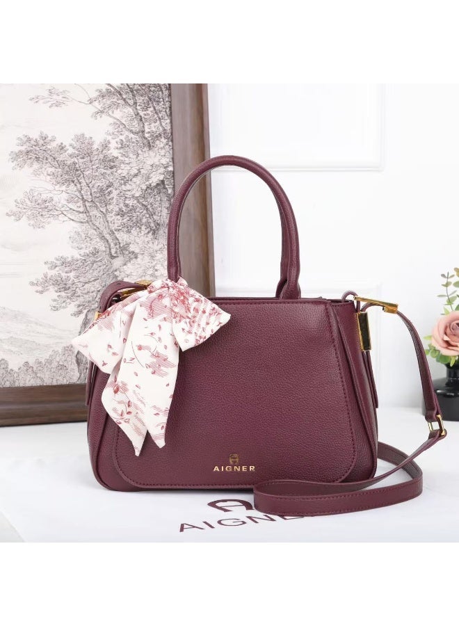 اغنر حقيبة نسائية فاخرة مع وشاح – حقيبة كتف ويد من الجلد الفاخر - Image 1