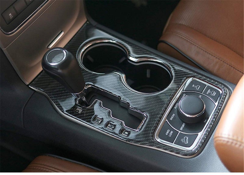 YOCTM لجيب جراند شيروكي 2011 2012 2013 ملحقات داخلية غطاء حامل الأكواب المركزي من ألياف الكربون الحقيقية - Image 3