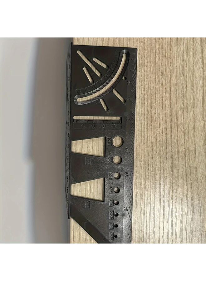 Black Precision Angle Ruler Durable PVC with 45 and 90 Degree Markings for Woodworking Drafting and Measuring - Image 1