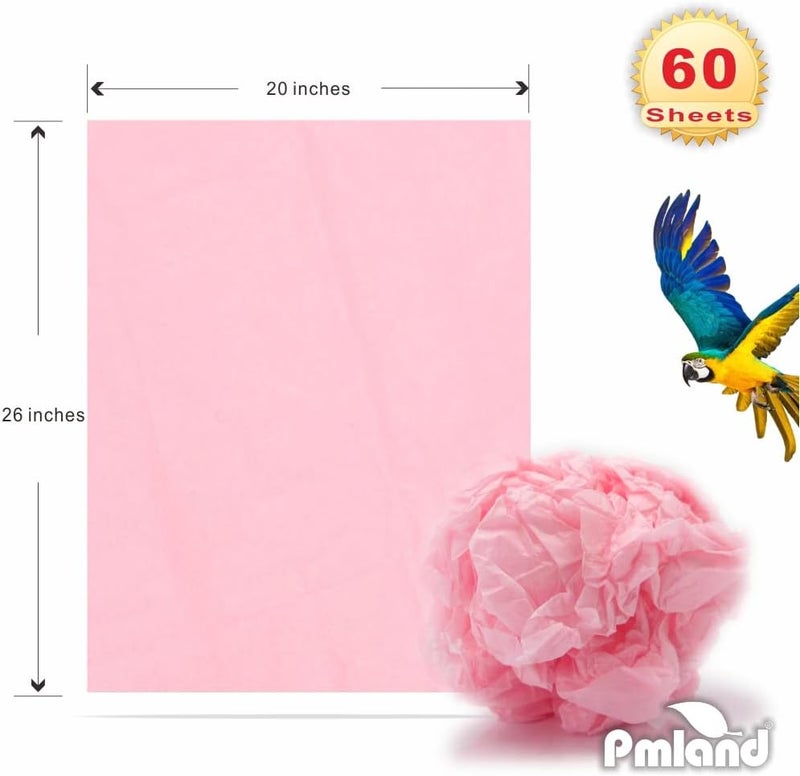 PMLAND Gift Wrapping Tissue Paper - Pink Color - 20 Inches x 26 Inches 60 Sheets - Image 4