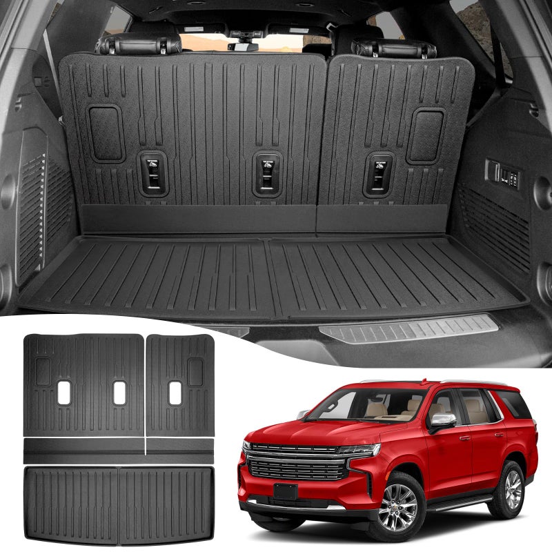Utiiy Cargo Mat with Seat Back Cover Fit for 20222024 Chevy TahoeGMC Yukon Accessories Cargo Liner TPE Trunk Mat Back Seat Protector Trunk Liner for GMC YukonChevrolet Tahoe