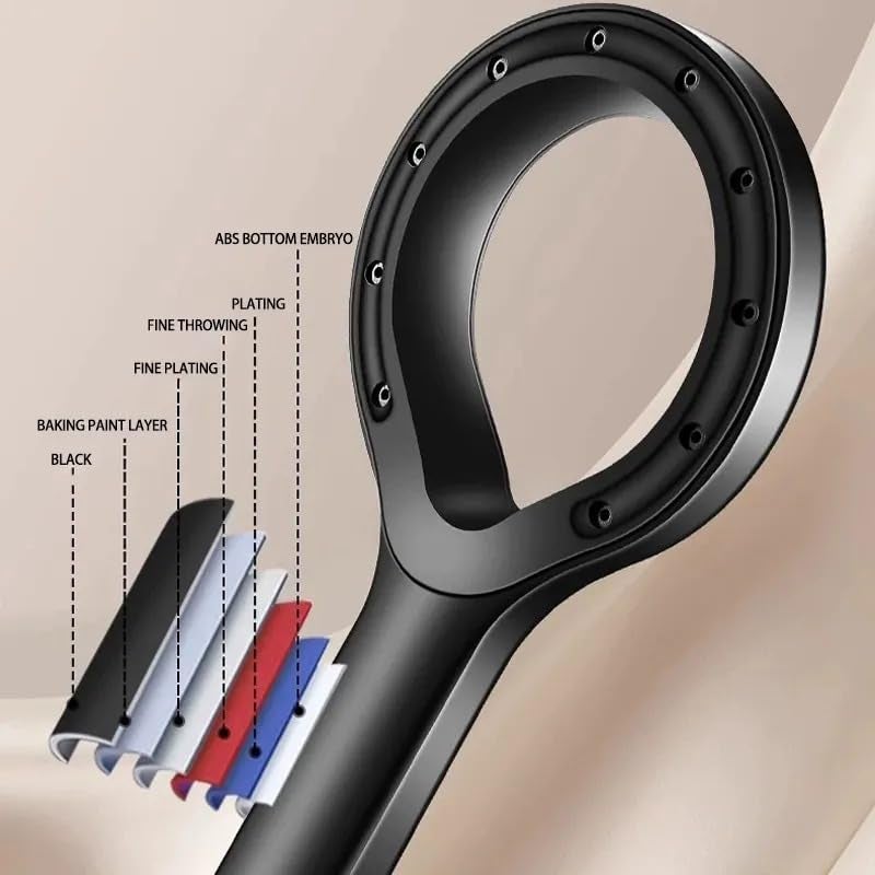 SHOPONIL SHOPONIL Shower Head with High Pressure and Water Saving Design High Pressure 220 Water Saving60 Handheld Shower Head with Polymer Water Mist Spray Unique Star Ring Shaped Black Shower Head  - Image 4