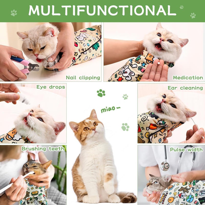 KASTWAVE Longevity optimized build Cat Grooming Wrap, Fabric Cat Restraint Wrap, Self-Adherent, Anti-Bite, Anti-Scratch, Anti-Escape Calming Wrap for Medicine, Nail Clipping- Multifunctional Pet Tool (L) Reinforced edge - Image 4