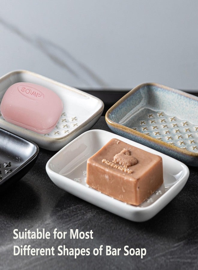 Gomakren Soap Dish, Shower Soap Holder, Ceramic Soap Dishes for Bar Soap Sponge Shampoo, Soap Saver Tray for Bathroom Kitchen Sink Counter, 5.5 Inch, Gray - Image 5